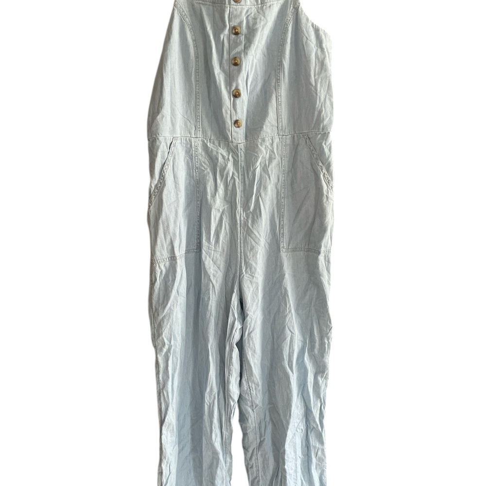Old Navy Light Blue Cotton Jumpsuit with Button Front